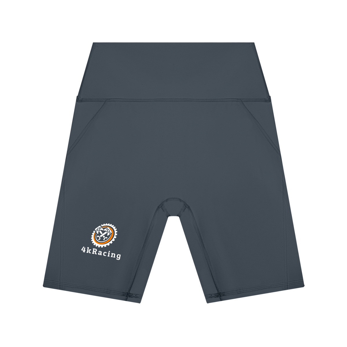 Official 4kRacing Women's High-Waisted Yoga Shorts — White Logo