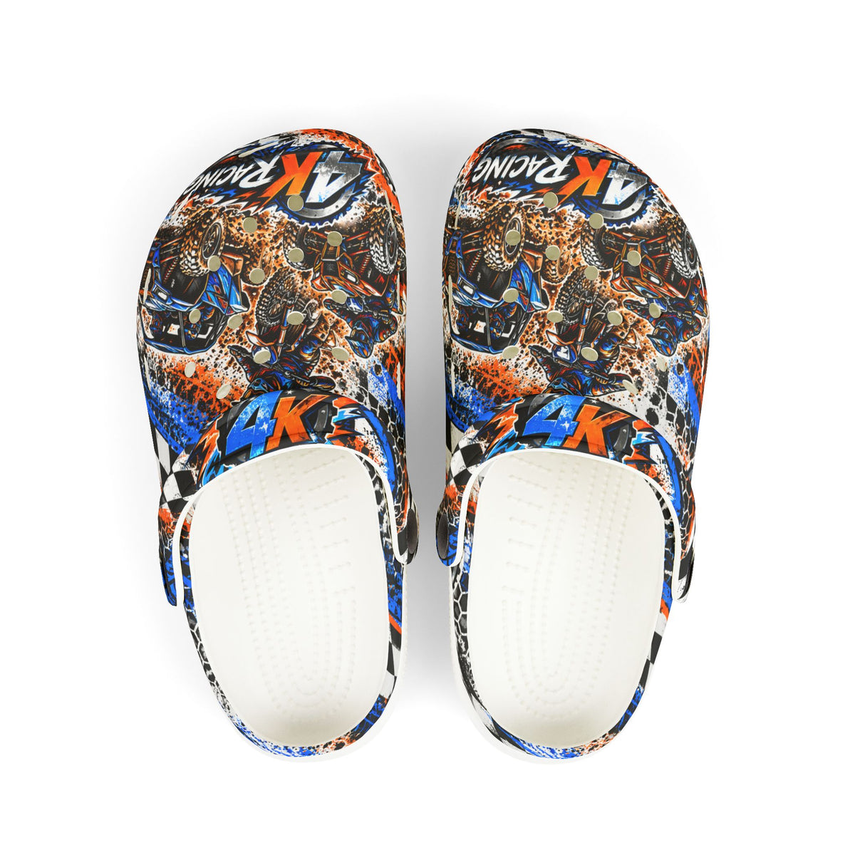 Boys 4kRacing Clogs – Blue & Orange