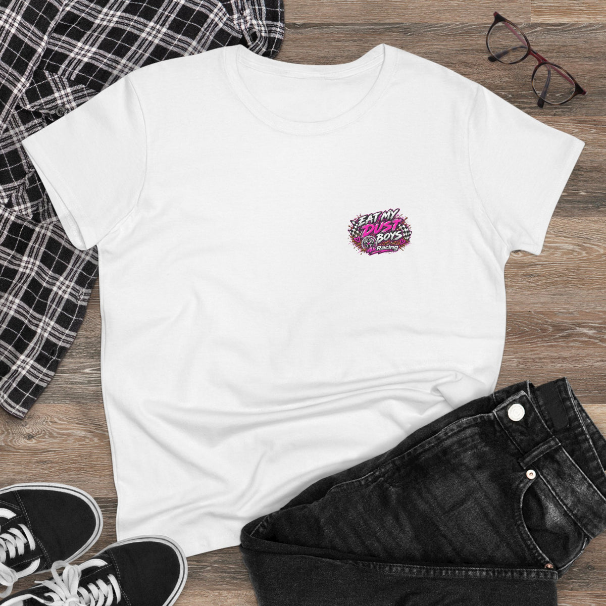 Women's Tee "Eat My Dust Boys"  Dirt Bike Graphic