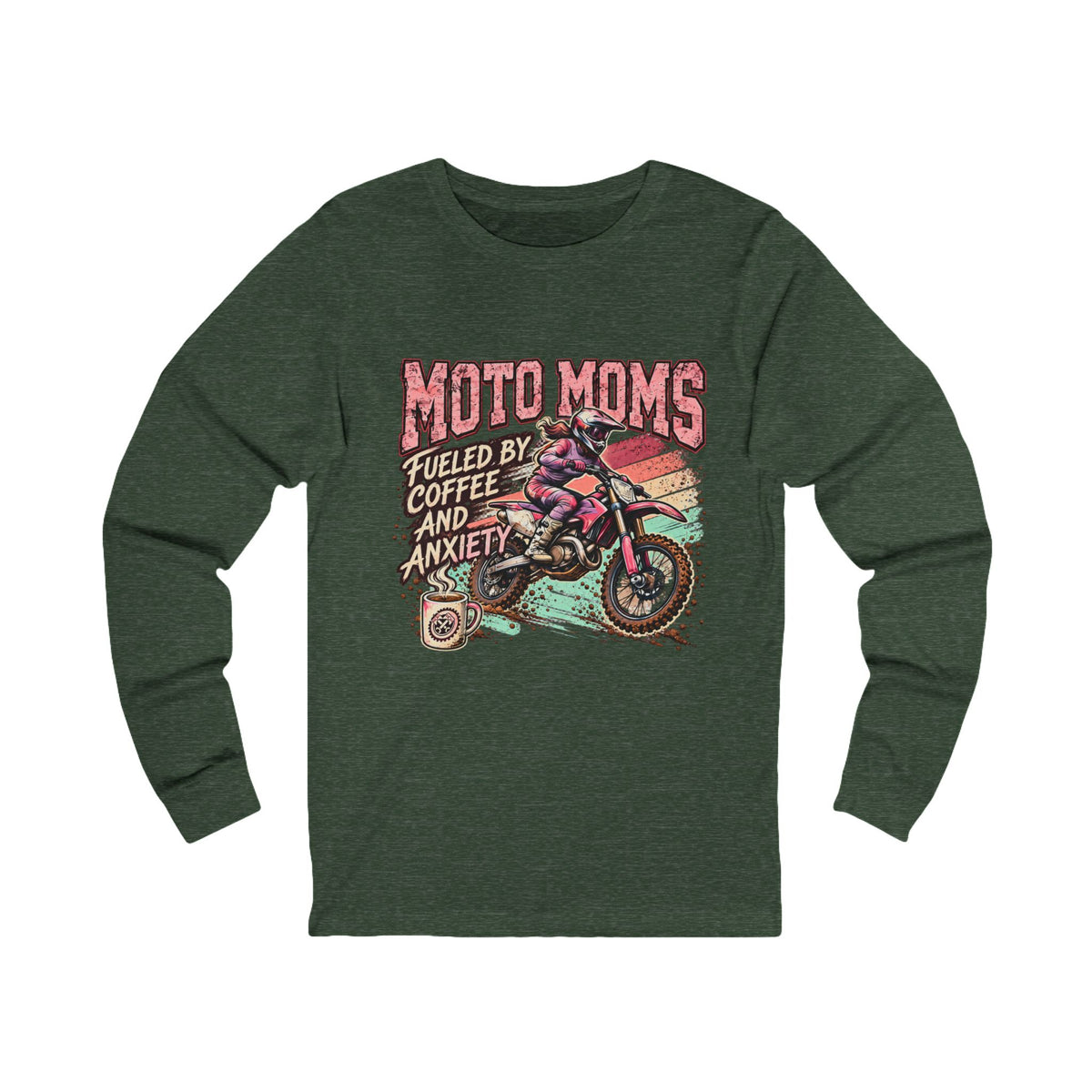 Women's Long Sleeve Tee "Fueled by Coffee and Anxiety"