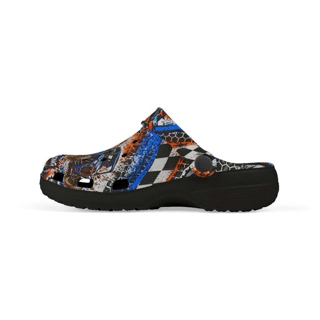 Boys 4kRacing Clogs – Blue & Orange