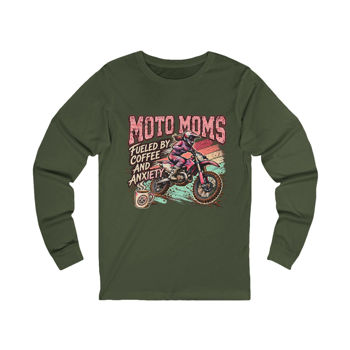 Women's Long Sleeve Tee "Fueled by Coffee and Anxiety"