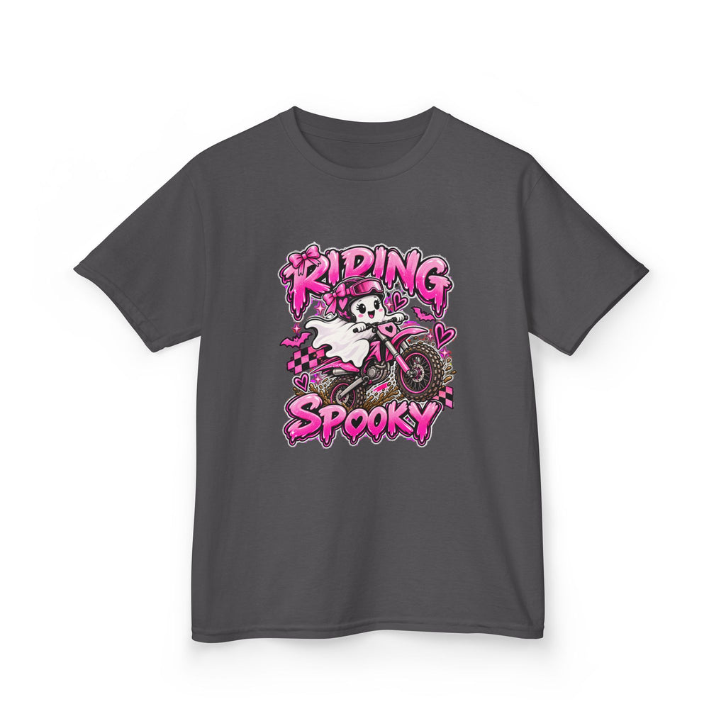 Girls Tee "Riding Spooky" Ghost Dirt Bike