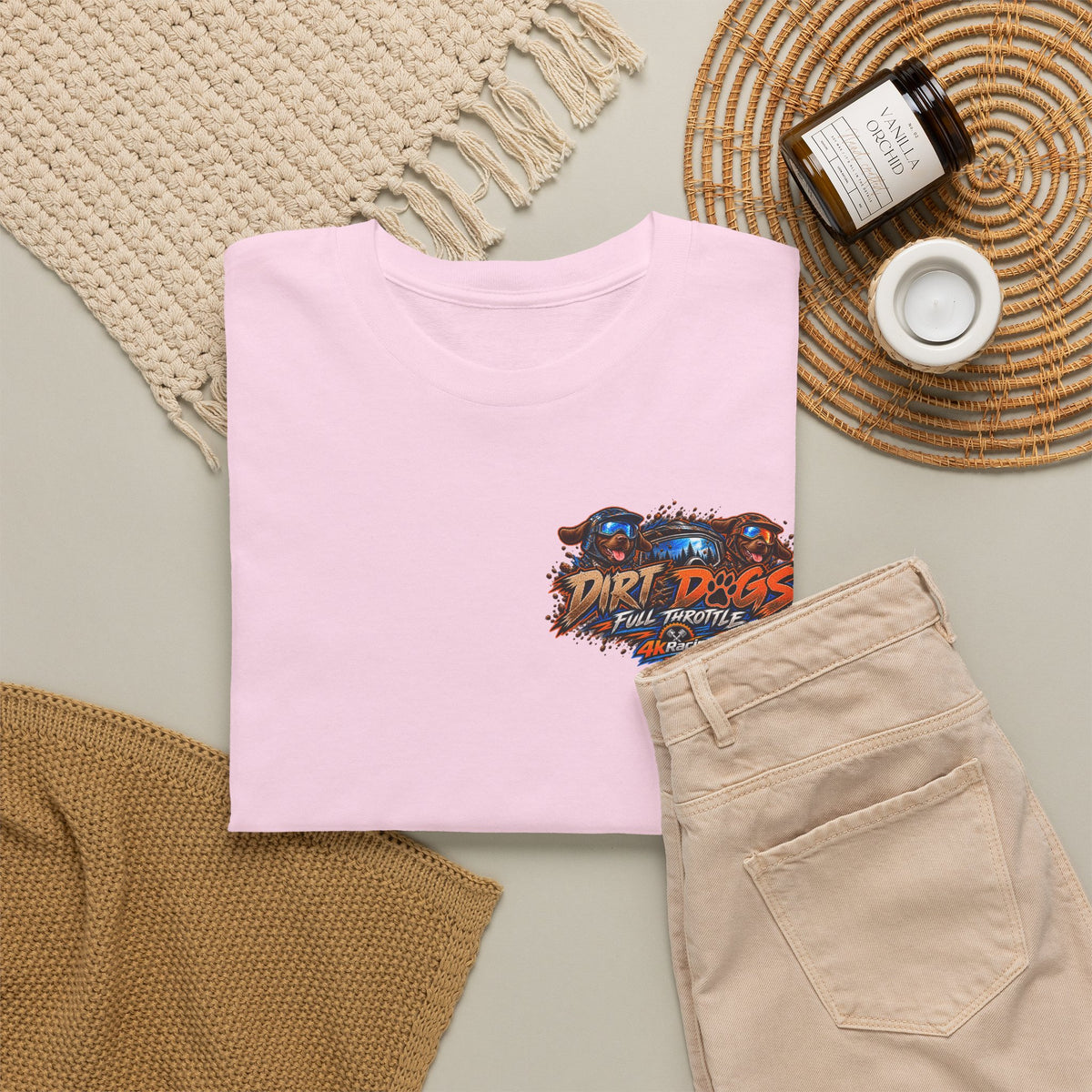 DIRT, DOGS & FULL THROTTLE — ADULT TEE