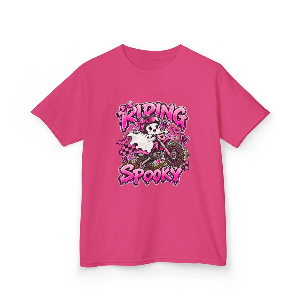 Girls Tee "Riding Spooky" Ghost Dirt Bike