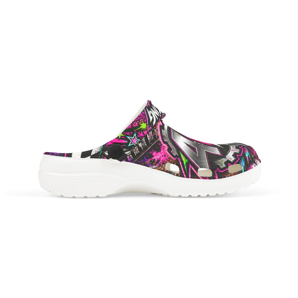 Girls 4kRacing Clogs — Pink & Neon