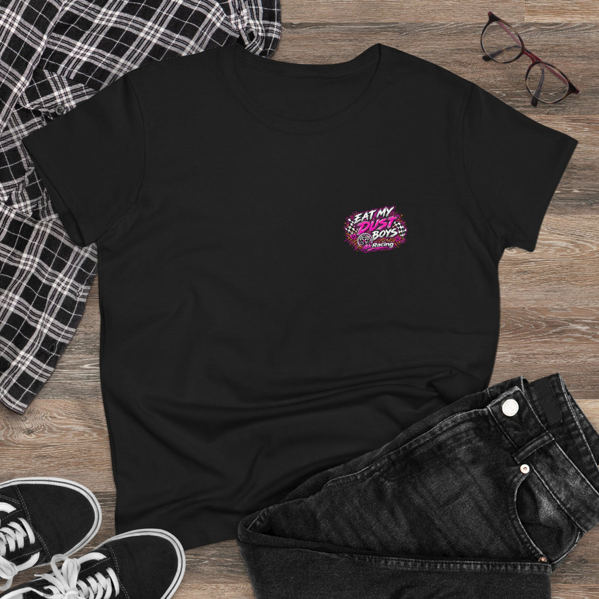 Women's Tee "Eat My Dust Boys"  Dirt Bike Graphic