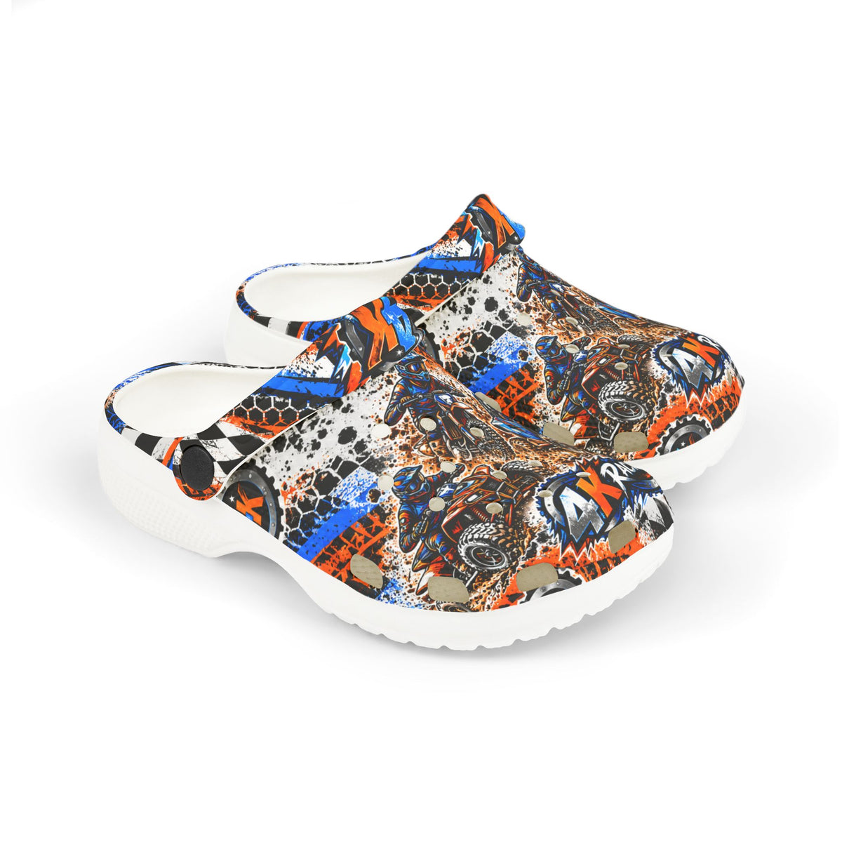 Boys 4kRacing Clogs – Blue & Orange