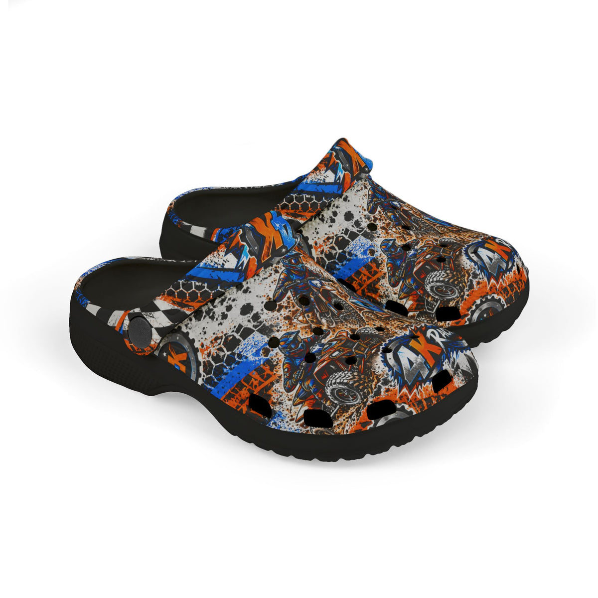 Boys 4kRacing Clogs – Blue & Orange