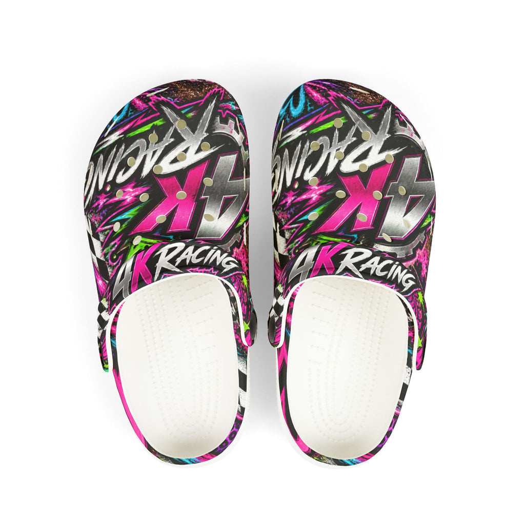 Girls 4kRacing Clogs — Pink & Neon