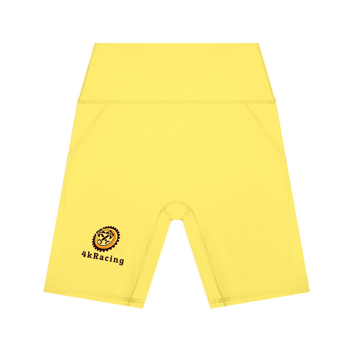 Official 4kRacing Women's High-Waisted Yoga Shorts — Black Logo