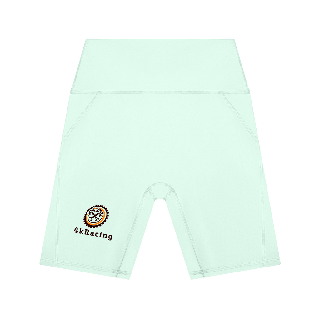 Official 4kRacing Women's High-Waisted Yoga Shorts — Black Logo